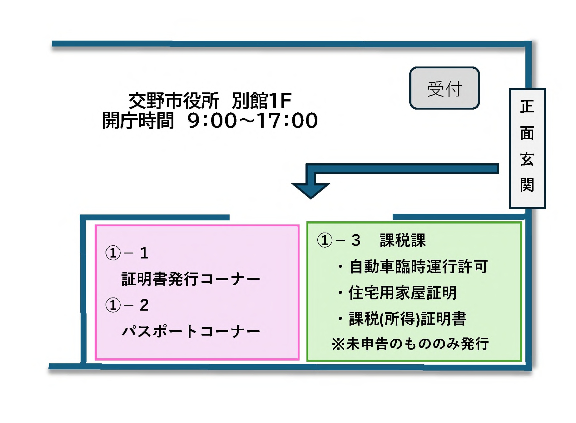 証明発行コーナー位置図 証明発行コーナー位置図